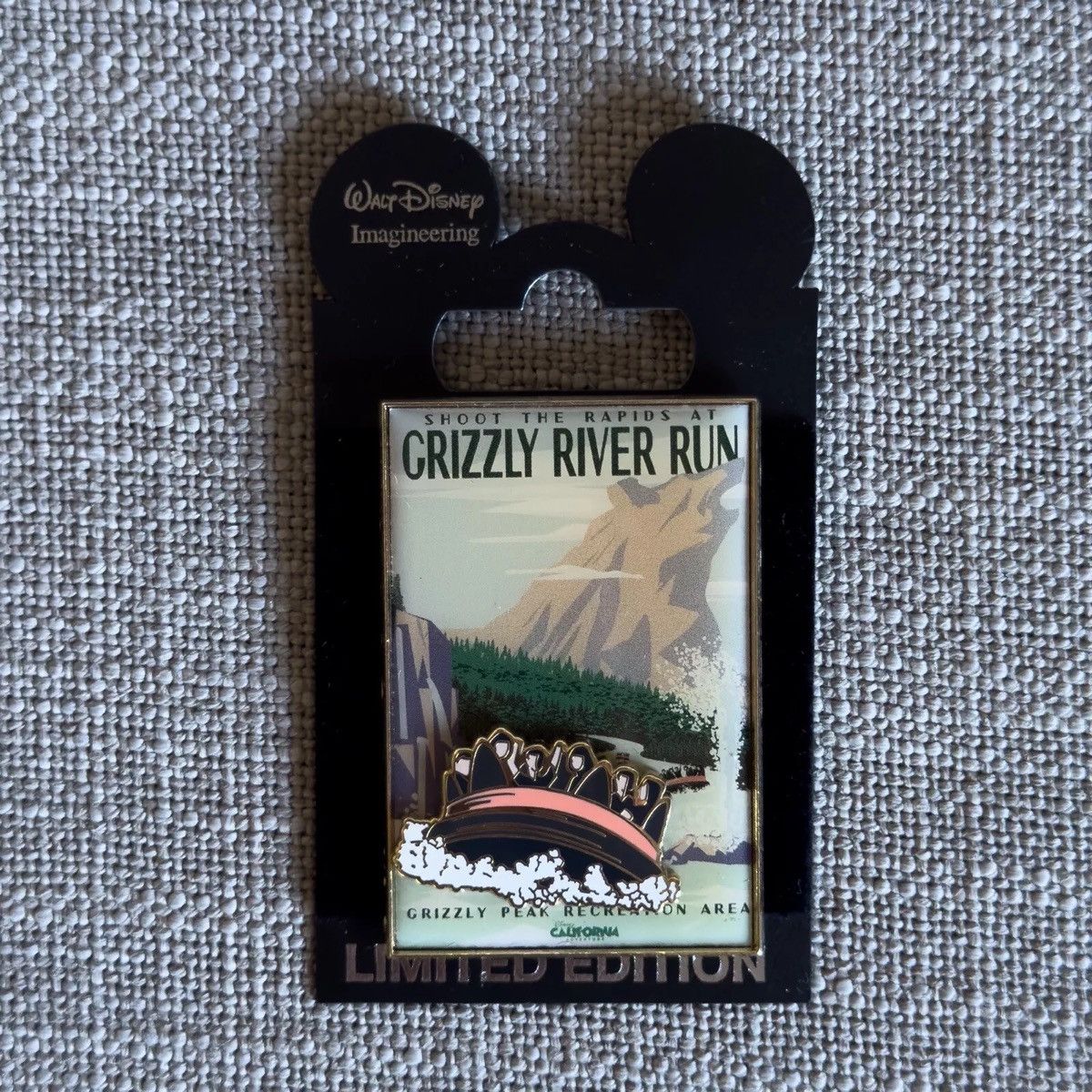 Disney WDI Disneyland Attraction Poster Grizzly River Run 3D Pin LE Size ONE SIZE - 1 Thumbnail