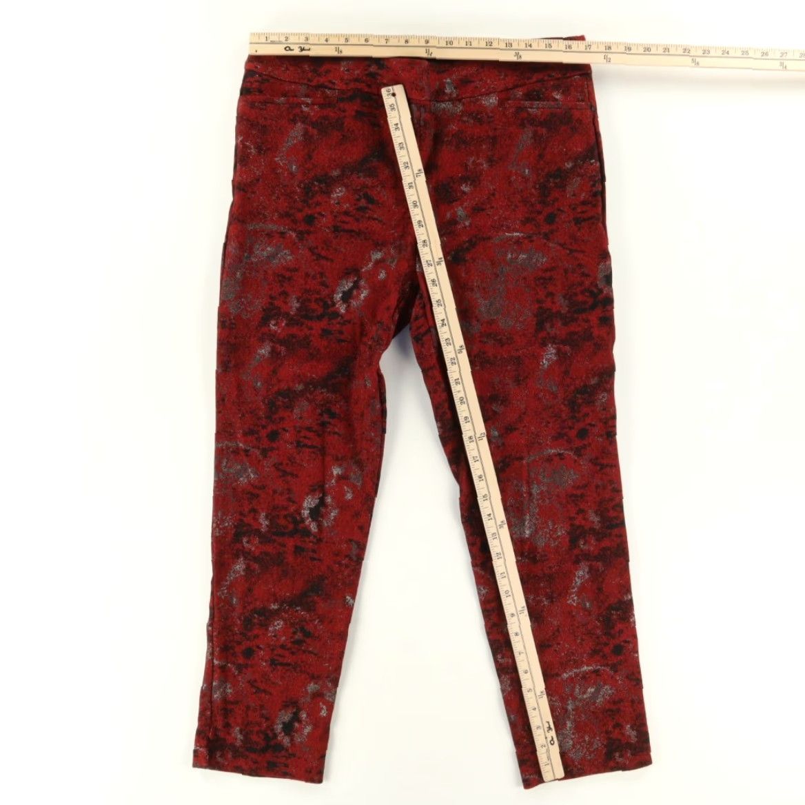 Vintage Chicos Leggings Women Red 14R So Slimming Brigitte Slim Stretch Rayon Woven Flat Pull On Casual Pants Modern Shaping Slim Fit Womens Size 36" / US 14 / IT 50 - 3 Thumbnail