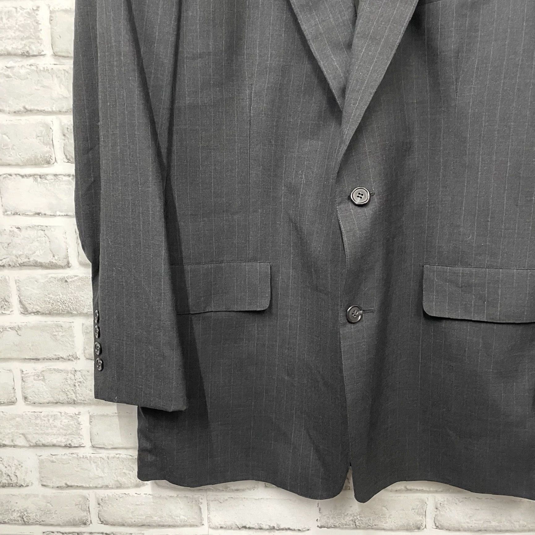 Brooks Brothers Brooks Brothers Brooks Ease 100% Wool PinStripe 2 Button Sport Coat Mens 43L Black Wool Sport Coat Mens 43 Regular Pinstripe Brooks Ease Nike Size US XS / EU 42 / 0 - 3 Thumbnail