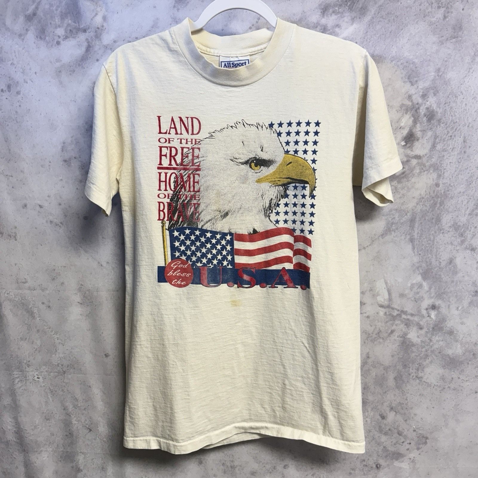 Vintage Vintage American Flag Blad Eagle T Shirt Mens M 18x27.5 USA Size US M / EU 48-50 / 2 - 2 Thumbnail