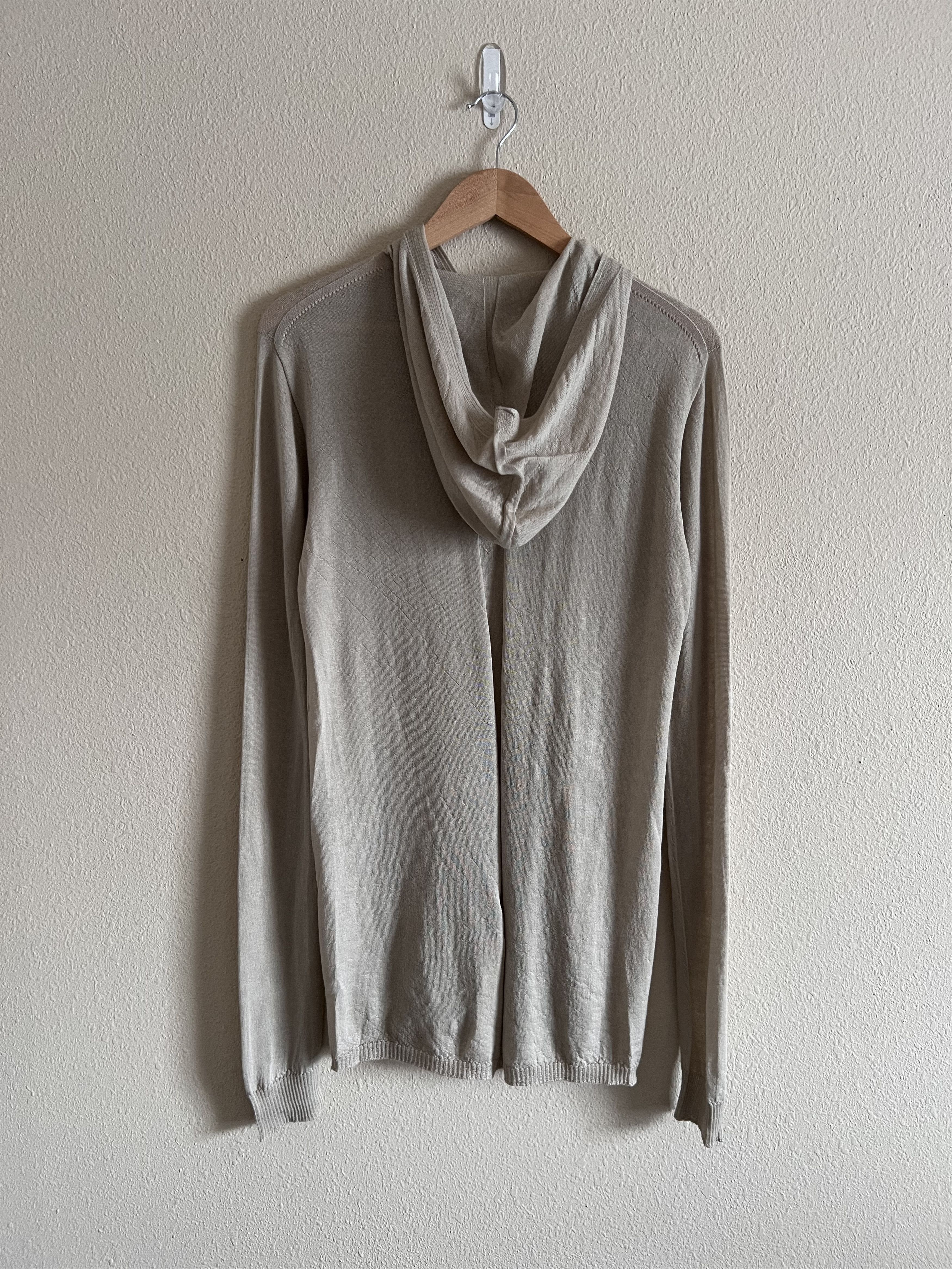 Rick Owens Rick Owens Cashmere Longsleeve Hoody in Pearl Size US M / EU 48-50 / 2 - 5 Thumbnail