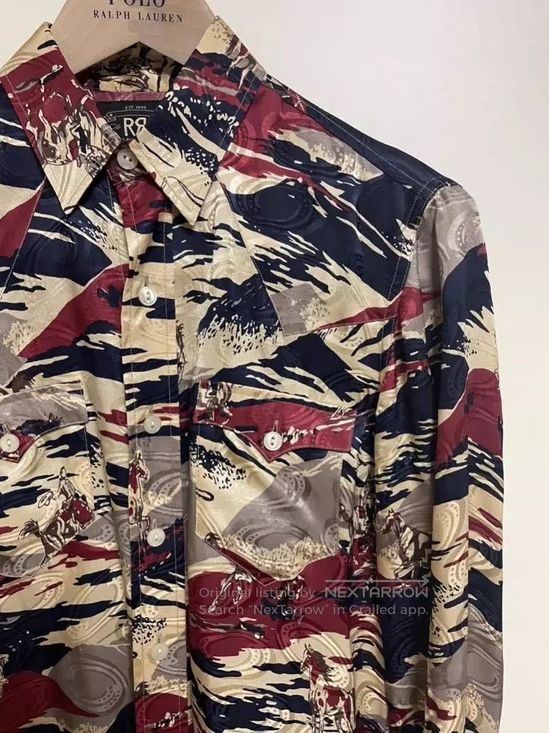 RRL Ralph Lauren RRL Ralph Lauren Silk western printed Hawaiian shirt jacke Size US S / EU 44-46 / 1 - 3 Thumbnail
