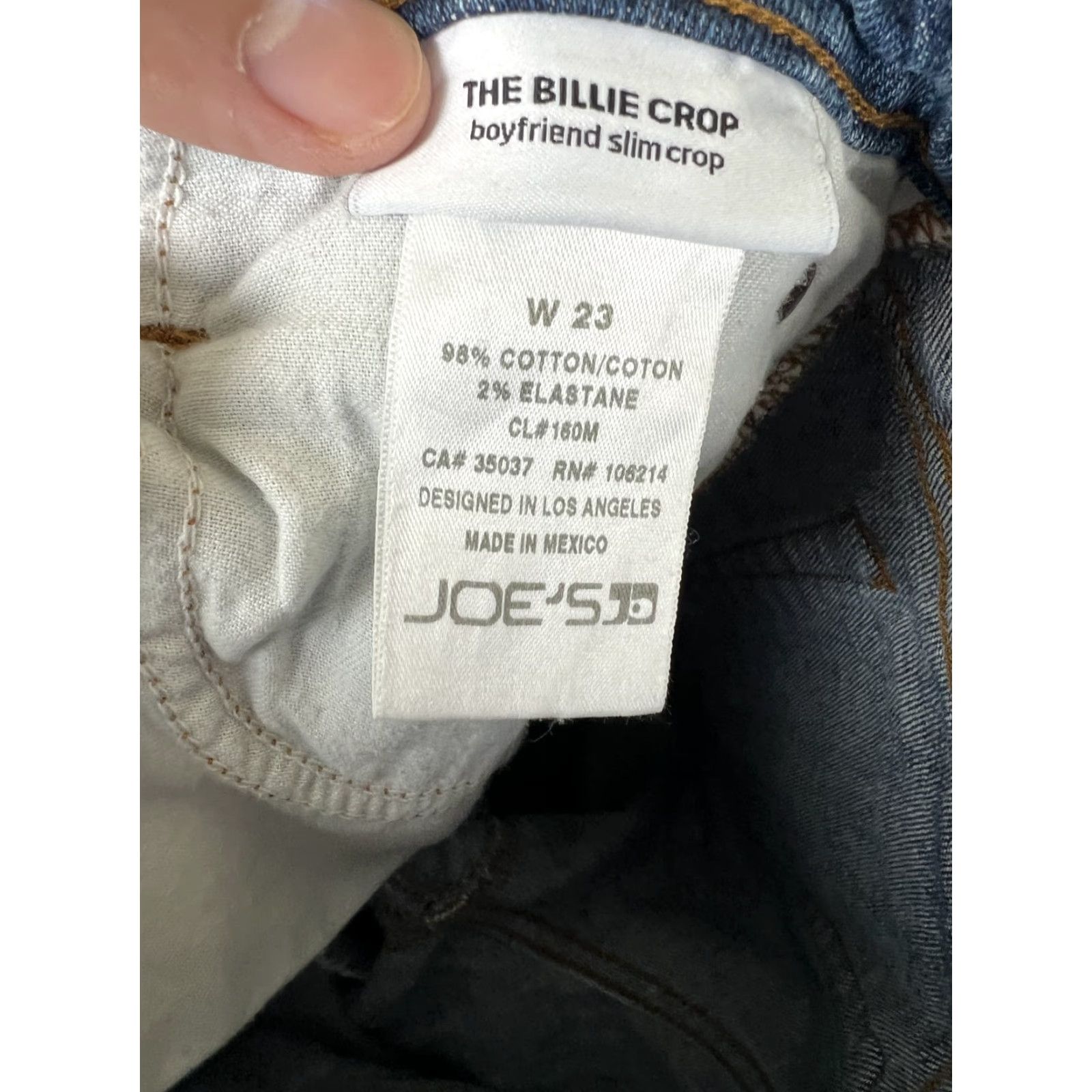 Vintage Joe's Jeans Billie Crop Boyfriend Jeans Womens 23 Blue Distressed Denim Size 40" / US 18 - 5 Thumbnail