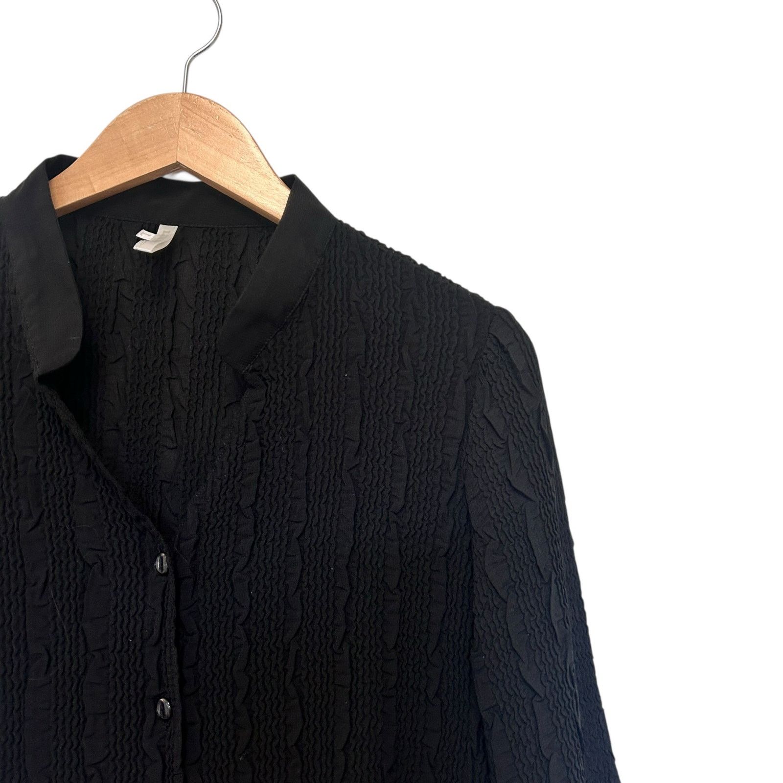 Other Lindi Black Button Front Blouse Tunic Sz L Size L / US 10 / IT 46 - 2 Thumbnail