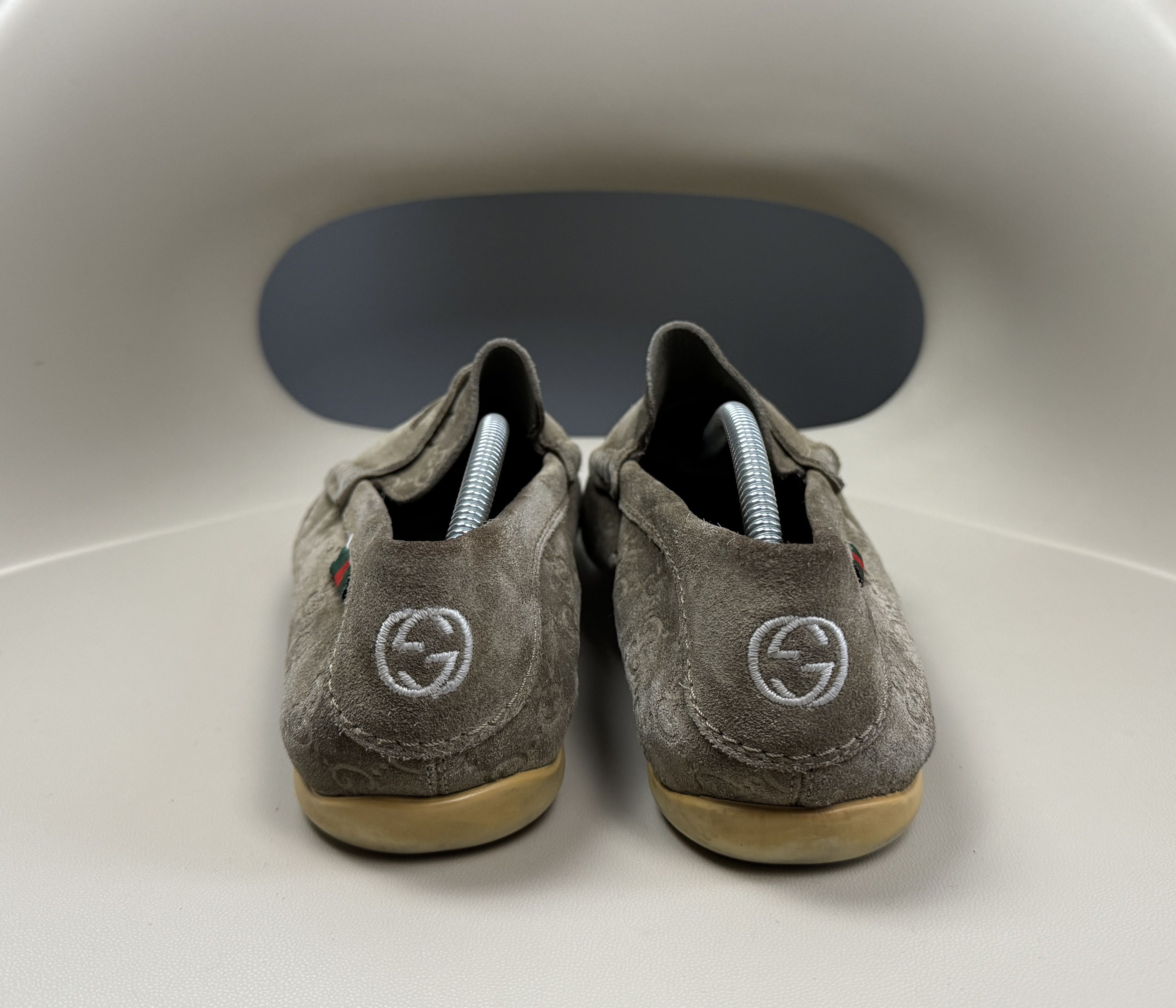 Gucci Gucci Suede GG Monogram Loafers Flats Olive Gray Size 8 Size US 9 / EU 42 - 3 Thumbnail