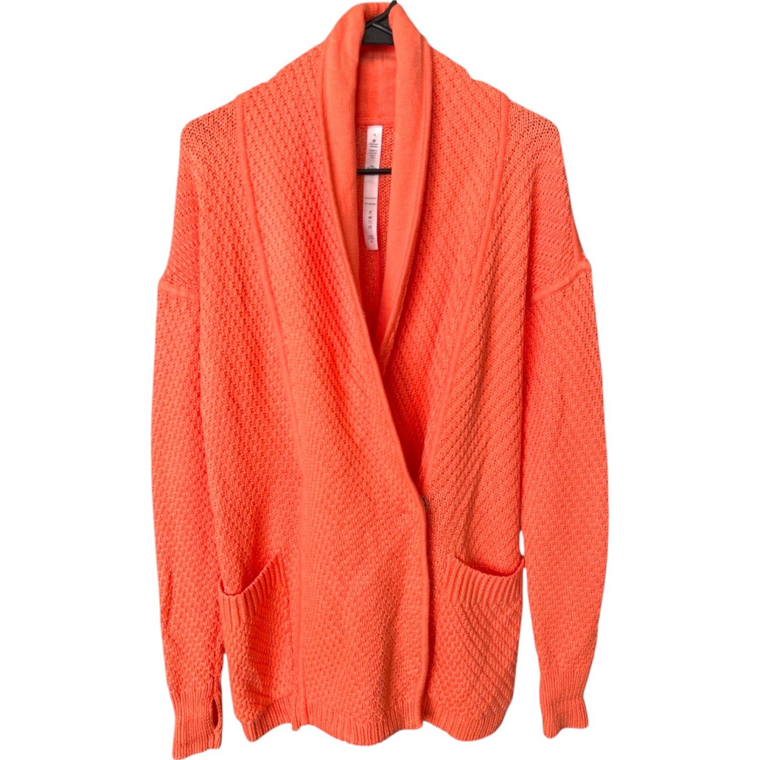Lululemon Lululemon Orange Hooded Knit Cardigan Sweater, US4 Size S / US 4 / IT 40 - 1 Thumbnail