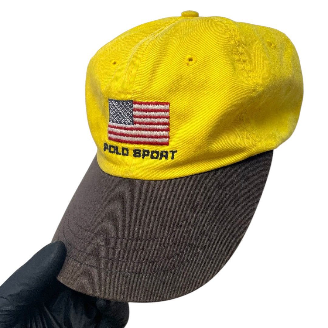 vintage POLO SPORTS キャップ madeinusa Vintage Polo Sport Ralph Lauren USA Flag Hat Cap White S/M