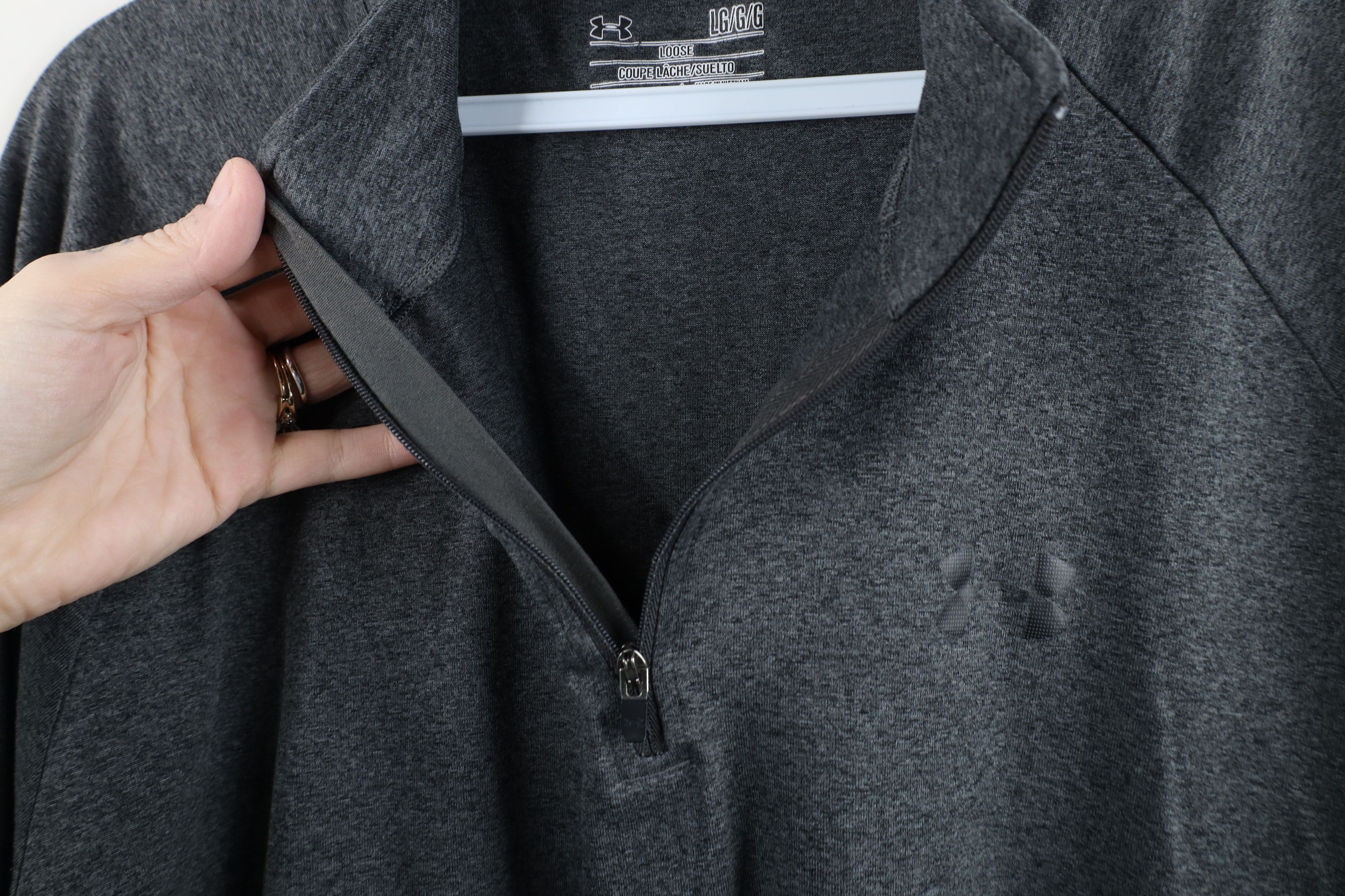 Under Armour Under Armour Half Zip Knit Pullover Jacket Top Heather Gray Size US L / EU 52-54 / 3 - 5 Thumbnail