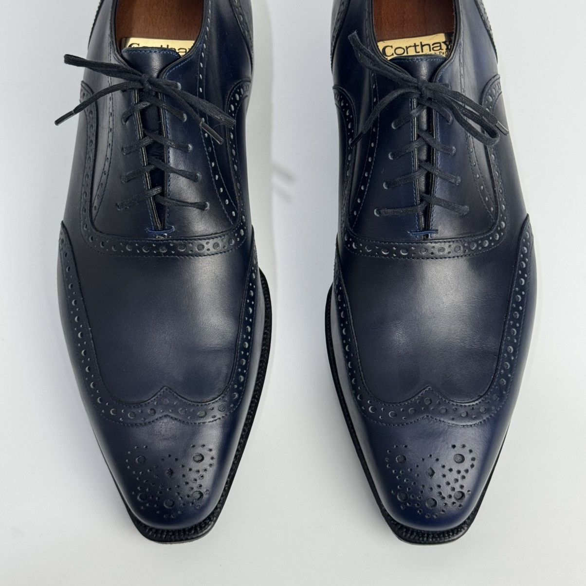 Corthay Corthay Bespoke Wingtip Oxford Navy Blue PatinaLeather Shoes Size US 10 / EU 43 - 9 Thumbnail