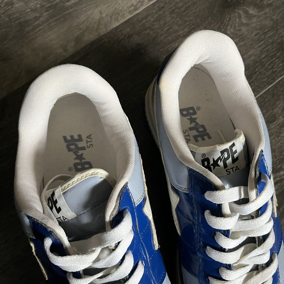 Bape × Kaws RARE OG A BATHING APE BAPESTA KAWS PATENT LEATHER LOW SHOES Size US 10.5 / EU 43-44 - 8 Thumbnail