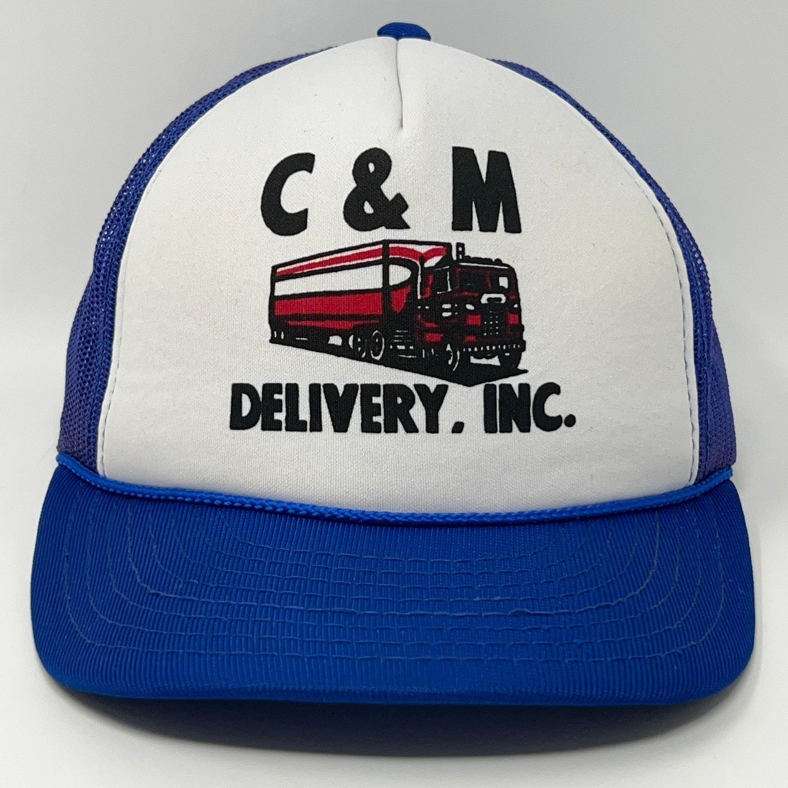 Hanes Vintage 80s C&M Delivery Trucker Hat Baseball Cap Blue Size ONE SIZE - 1 Thumbnail
