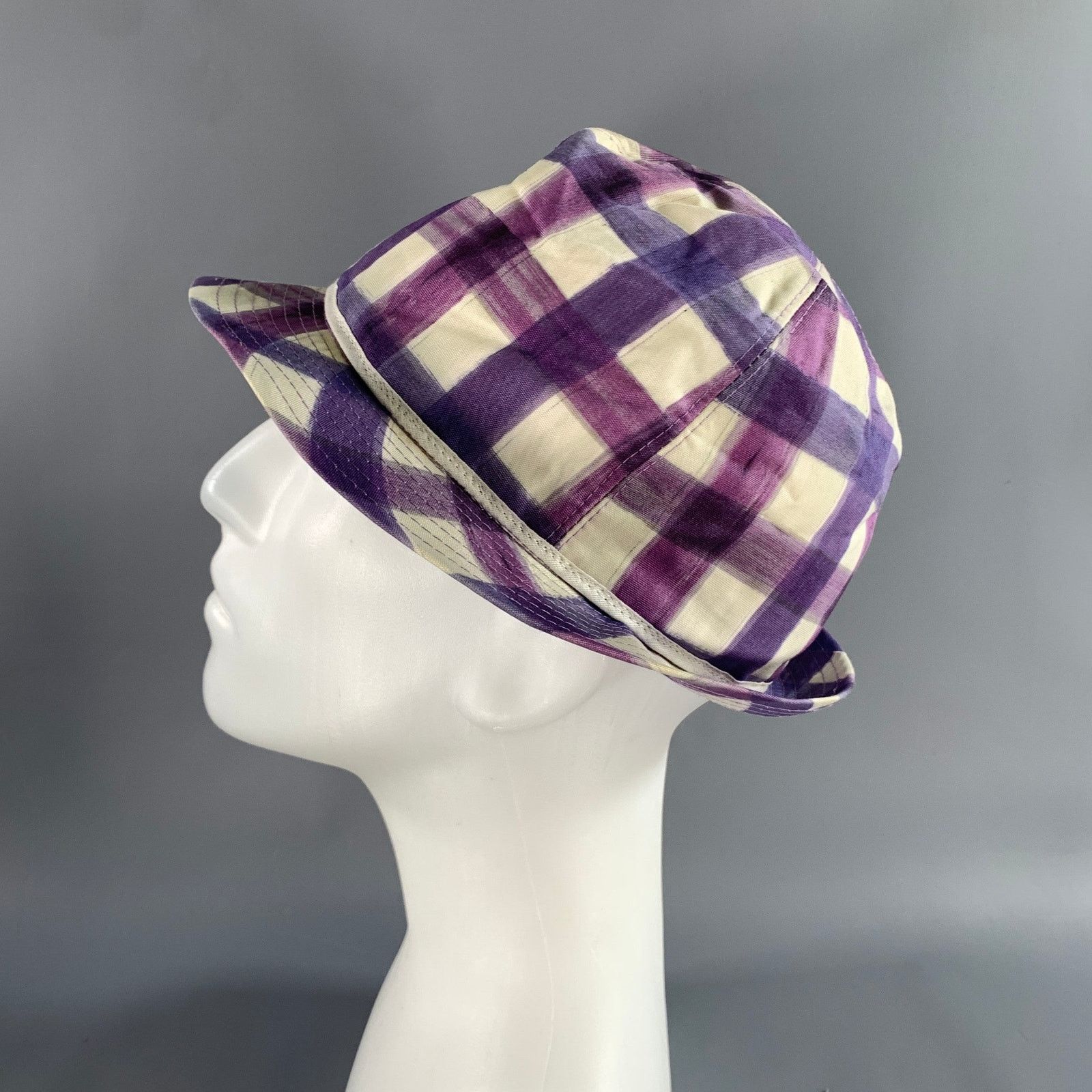 Paul Smith PAUL SMITH Size L Purple White Gingham Cotton Hats Size ONE SIZE - 4 Thumbnail
