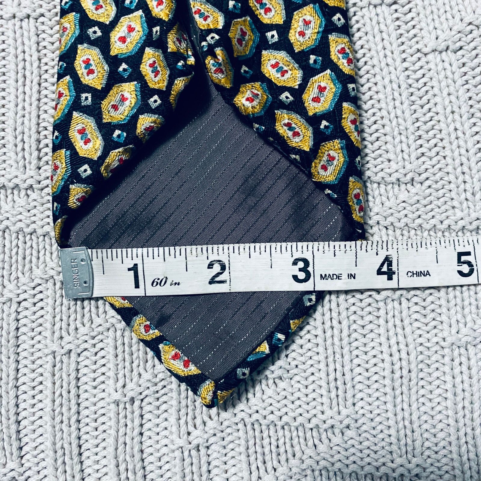 Ermenegildo Zegna Zegna black and gold patterned silk tie Size ONE SIZE - 5 Thumbnail