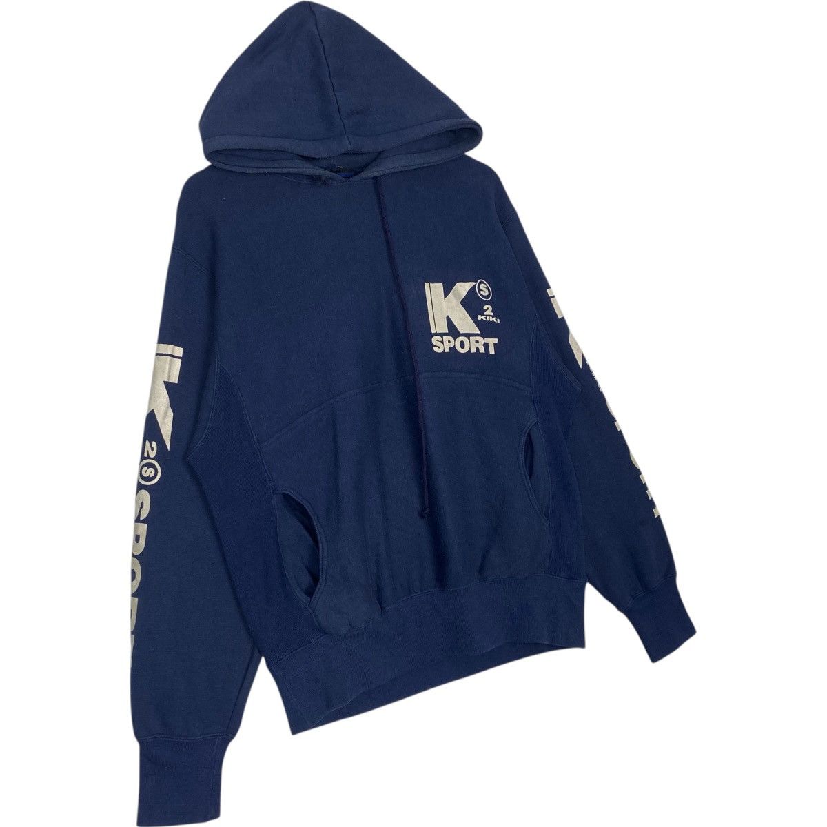 Vintage Vintage Kiki Sports Hoodie Printed Pullover NavyBlue Size L Size US L / EU 52-54 / 3 - 3 Thumbnail