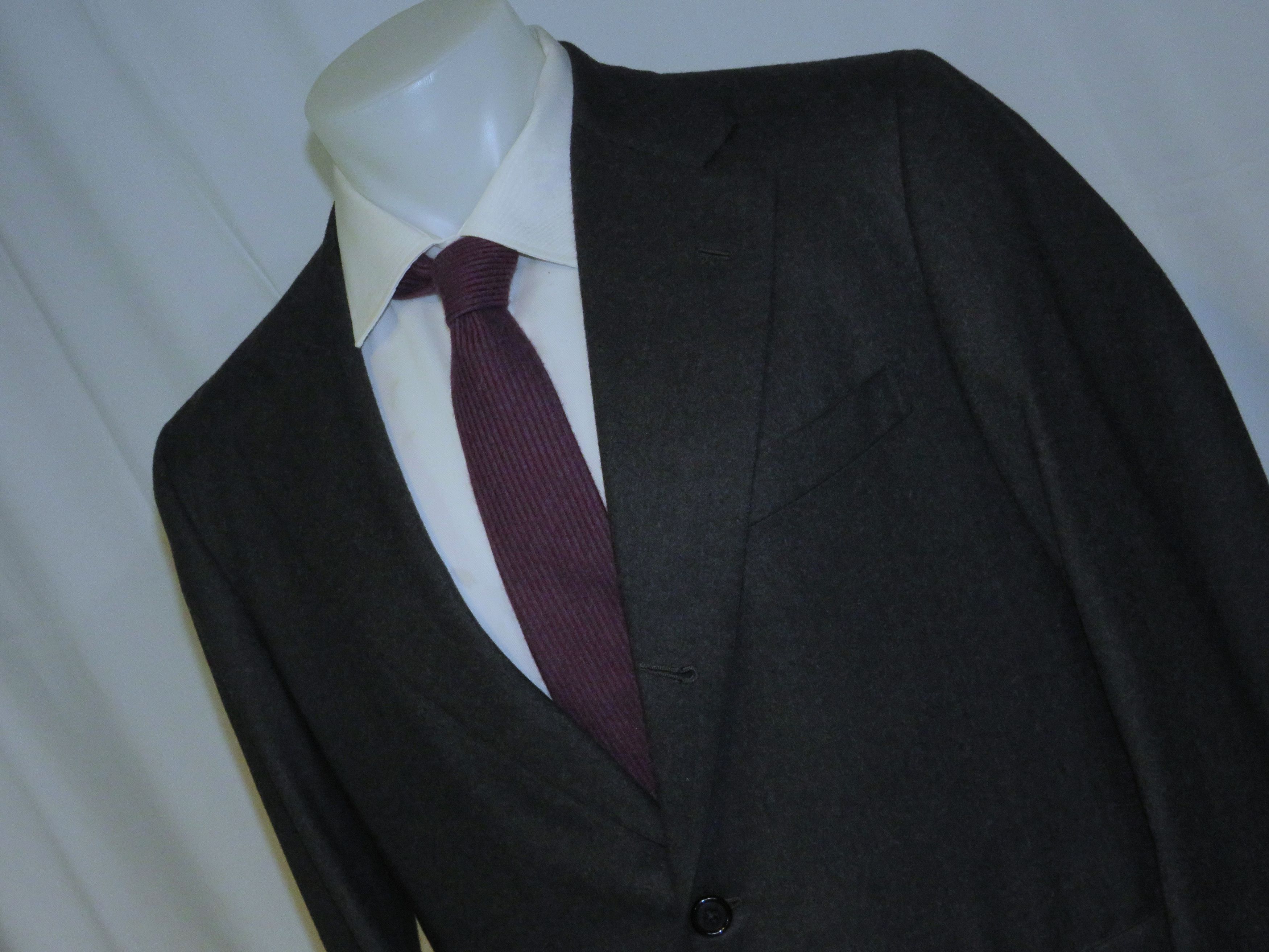 Brooks Brothers Golden Fleece Martin Greenfield Gray Flannel 3/2 Suit 42R Size 42R - 6 Thumbnail