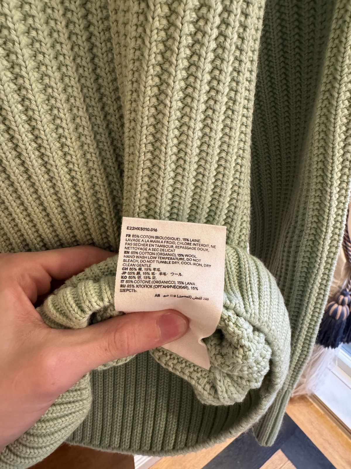 AMI AMI Paris Cotton Wool Blend Mint/Green Ribbed Sweater Size US S / EU 44-46 / 1 - 6 Thumbnail