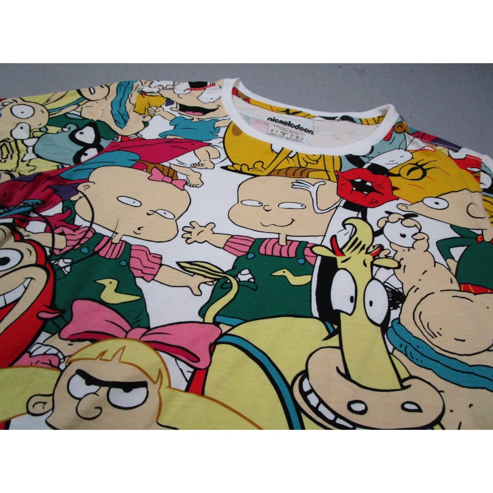 Nickelodeon Nickelodeon Shirt Women's 2X White Allover Print Rugrats Helga Chuckie Stimson Cartoon T-Shirt Size XXL / US 16-18 / IT 52-54 - 2 Thumbnail