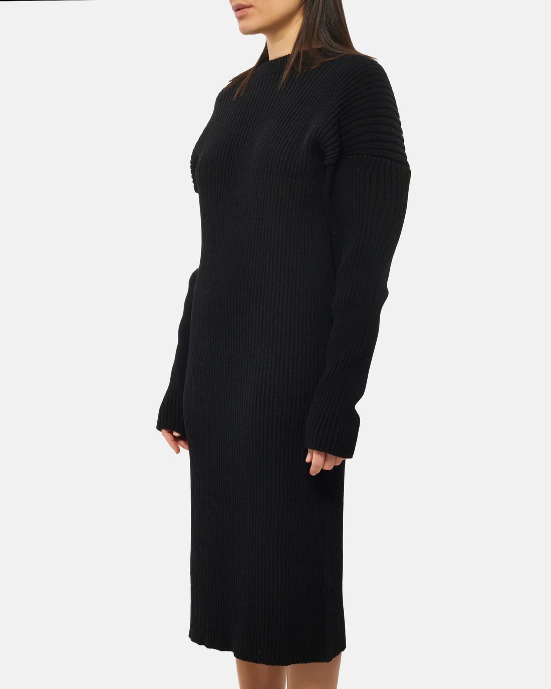 Bottega Veneta o1y0725 Midi Dress in Black Size XS / US 0-2 / IT 36-38 - 2 Thumbnail