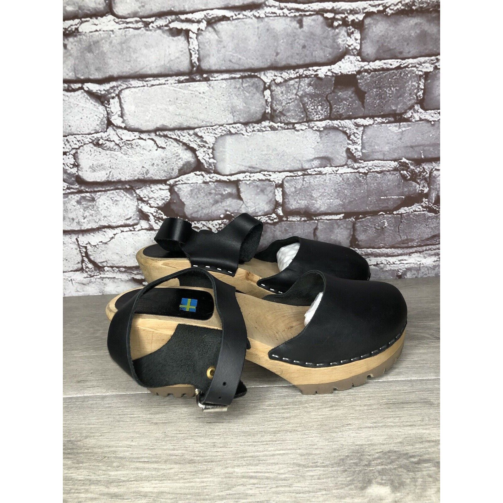 Other MIA Greta Black Leather Ankle Strap Wood Heel Sandals Women’ Size US 7.5 / IT 37.5 - 13 Thumbnail