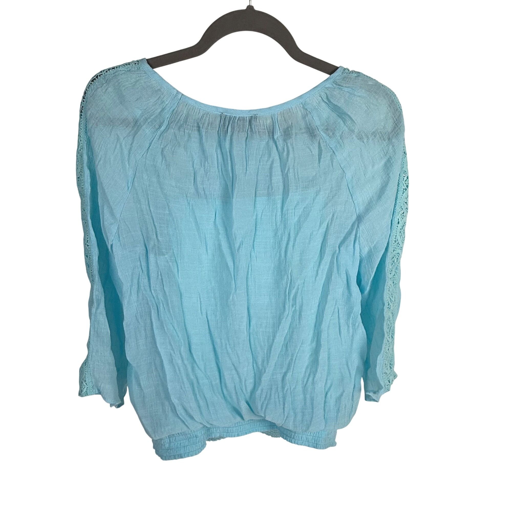 Other Gauzy Boho Crochet Layered 3/4-Sleeve Top Size M Size M / US 6-8 / IT 42-44 - 4 Thumbnail