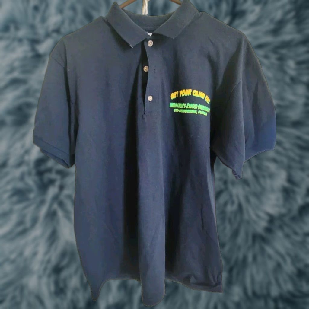 Gildan VINTAGE Neon Leons Zydeco Steakhouse Old Homosassa FL Polo Shirt Medium Black Gildan Polo, Rugby Bar's 100% Cotton Men M Polo Mens Size US M / EU 48-50 / 2 - 1 Thumbnail