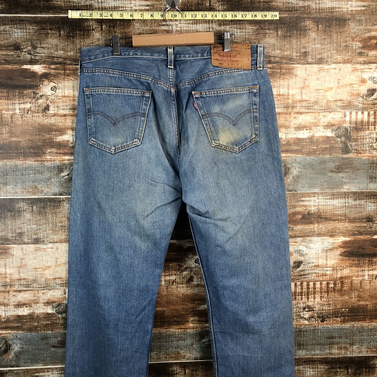 Levi's Levis 501 vintage ripped Blue Denim Pants #A2578 Size US 37 - 14 Thumbnail
