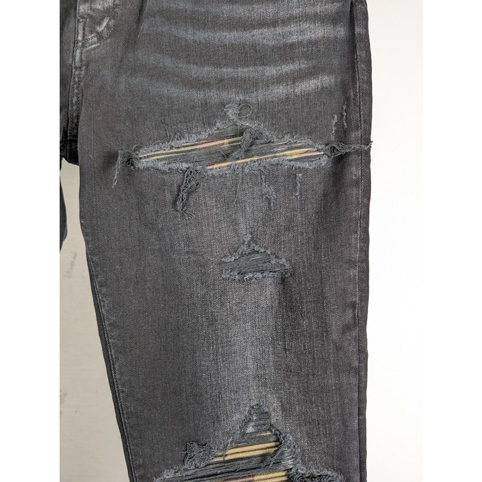 Amiri o1rshd1 Leather Camo MX1 Jeans in Aged Black Size US 29 - 7 Thumbnail