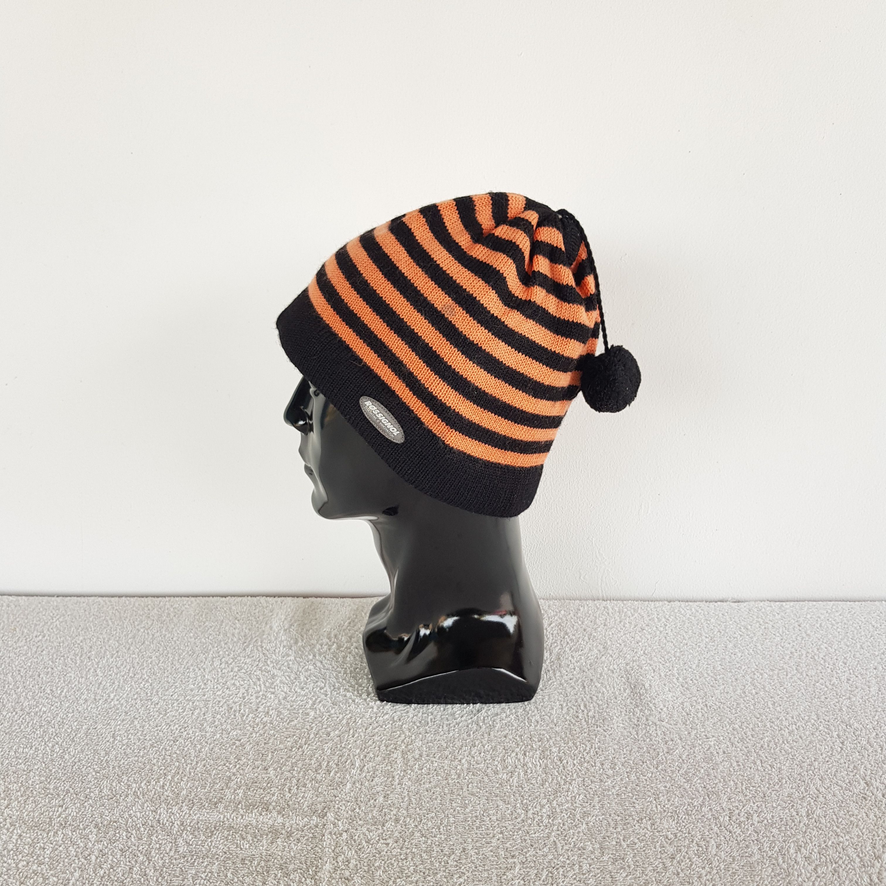 Japanese Brand Vintage Rossignol Wool Beanie 90s Knit Snow Caps Brim Hats Size ONE SIZE - 4 Thumbnail