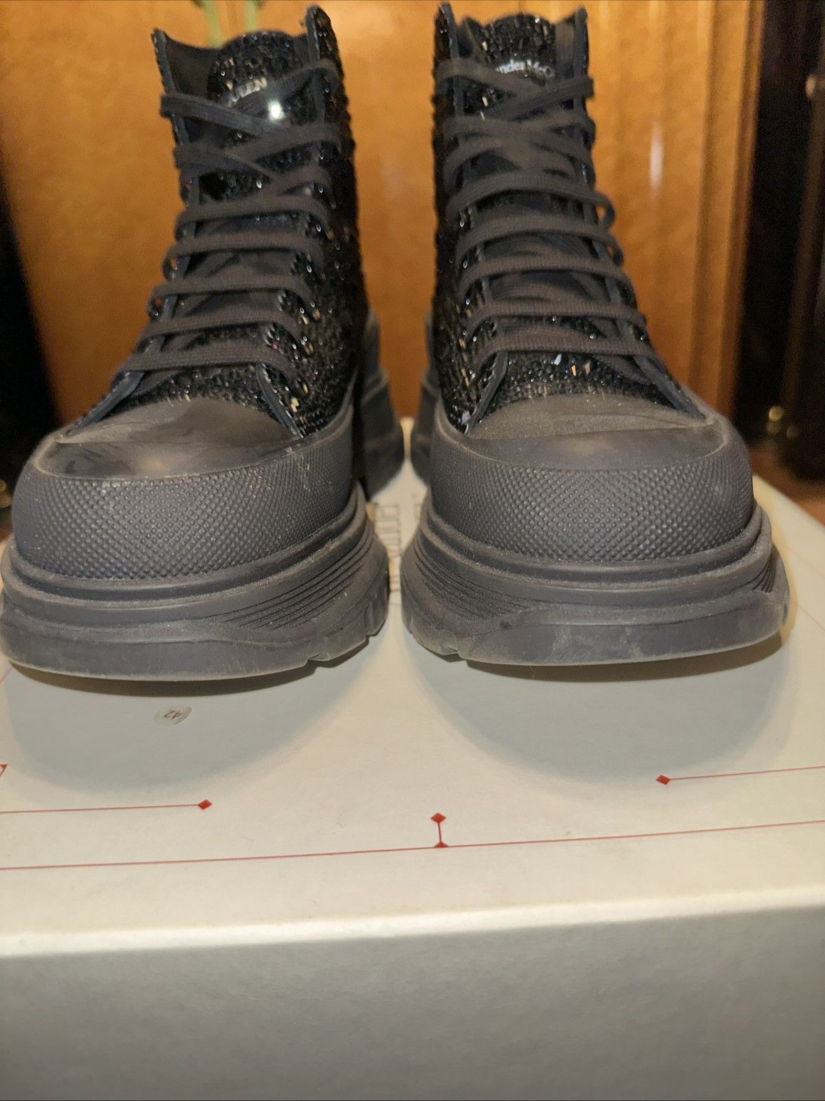 Alexander McQueen RARE Alexander McQueen Black Swarovski Crystals Sneakers Size US 9 / EU 42 - 1 Thumbnail