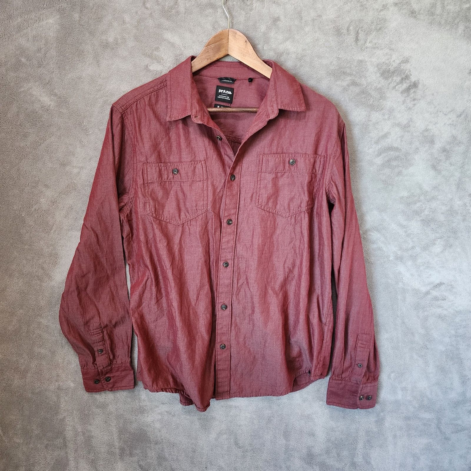 Prana prAna Red Long Sleeve Shirt Men's Medium Size US M / EU 48-50 / 2 - 1 Thumbnail
