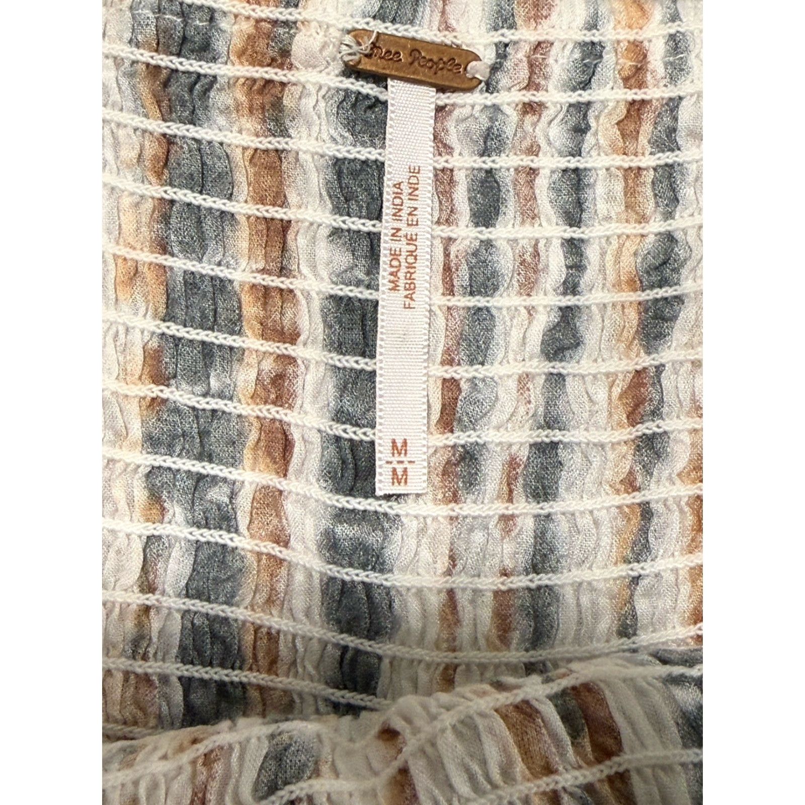 Free People Free People Jumpsuit Women Medium Multicolor Earth Tone Tie-Dye Strapless Cropped Wide-Leg Summer Womens Size 32" / US 10 / IT 46 - 6 Thumbnail