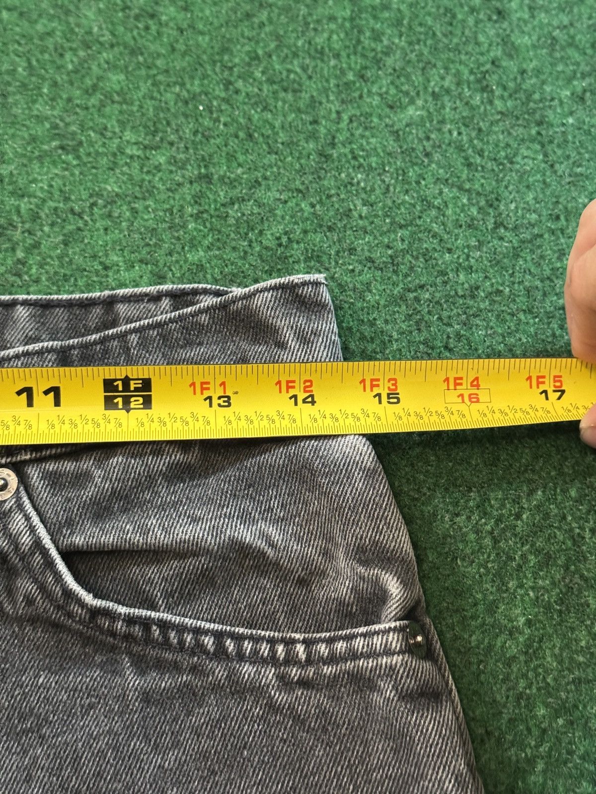 Levi's Vintage Clothing Vtg 90s Levi’s 517 Cutoff Black Jorts Grunge Denim Shorts Size US 29 - 6 Thumbnail
