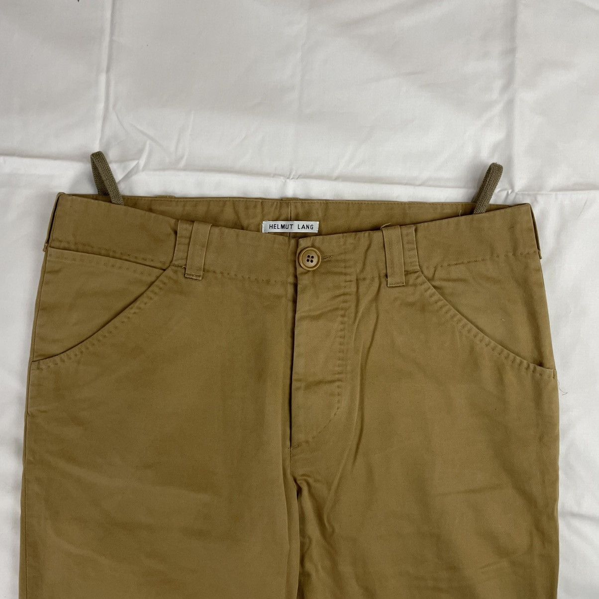 Helmut Lang 2004 Helmut Lang Hand Stitch Tailored Khaki Pants Vintage Size US 33 - 3 Thumbnail