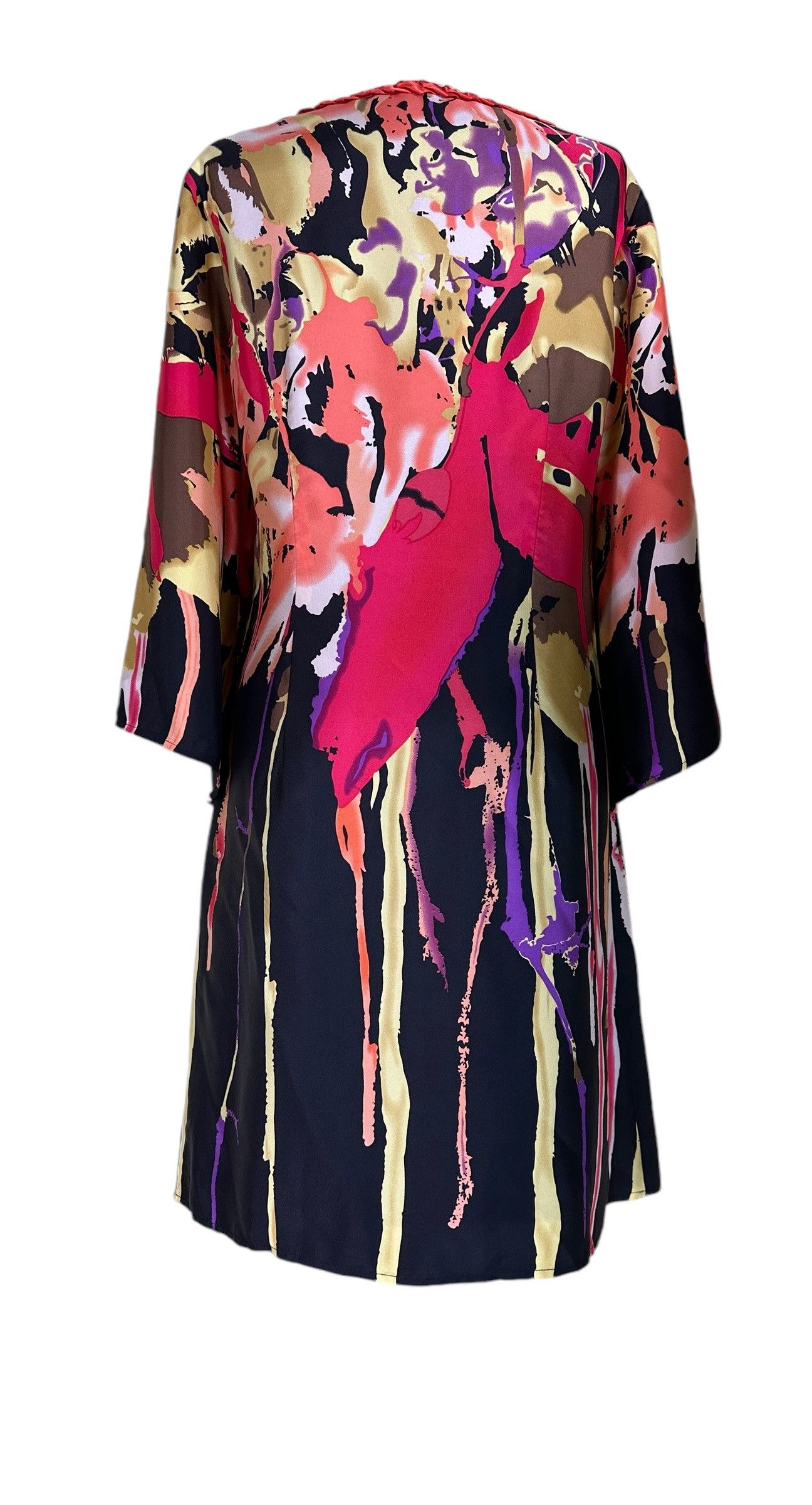 Designer Creton Silk Midi Dress Size M / US 6-8 / IT 42-44 - 4 Thumbnail