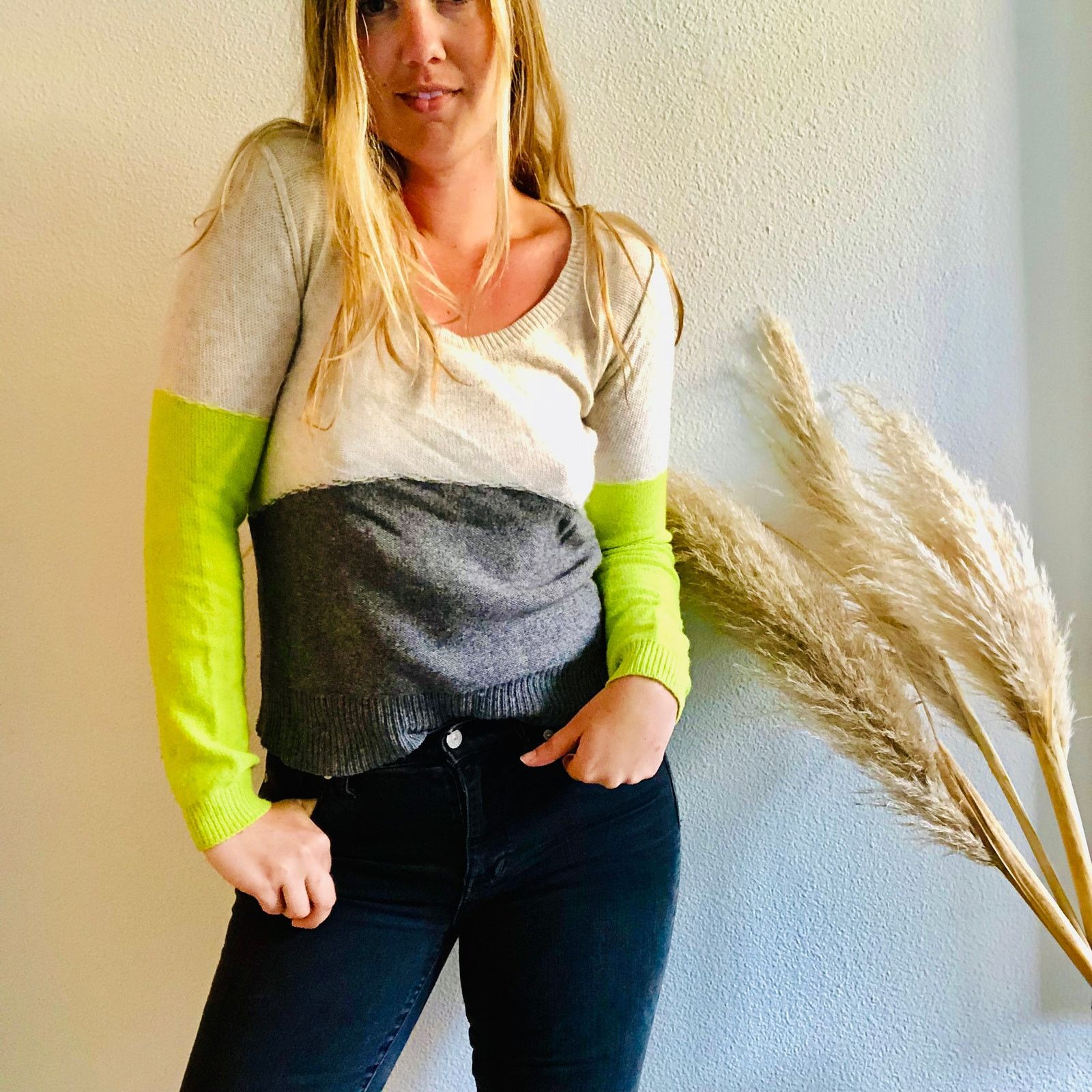Free People FREE PEOPLE Beach Grey Colorblock Stripe Pullover Sweater Size XS / US 0-2 / IT 36-38 - 13 Thumbnail