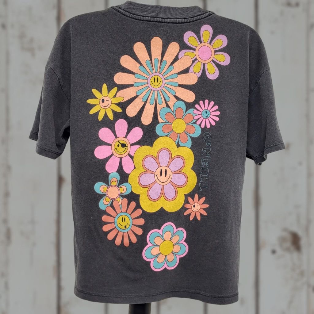 O'Neill O'NEILL T-Shirt Womens Small Graphic Crop Top Emoji Flowers Gray Surfer EUC Shirt Casual Short Sleeve Beach Pattern 90s? No, keep to from original. Size S / US 4 / IT 40 - 1 Thumbnail