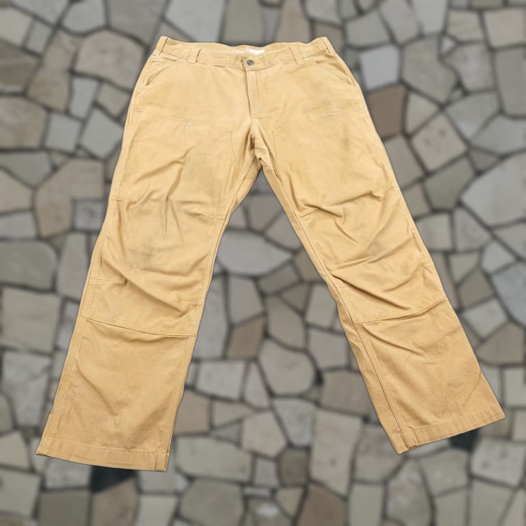 Carhartt Carhartt Pants 36x30 Rugged Flex Relaxed Canvas Double Front Knee Utility Work Pants Men 36 Beige Cotton Spandex Canvas Rugged Flex Workwear Size US 36 / EU 52 - 1 Thumbnail