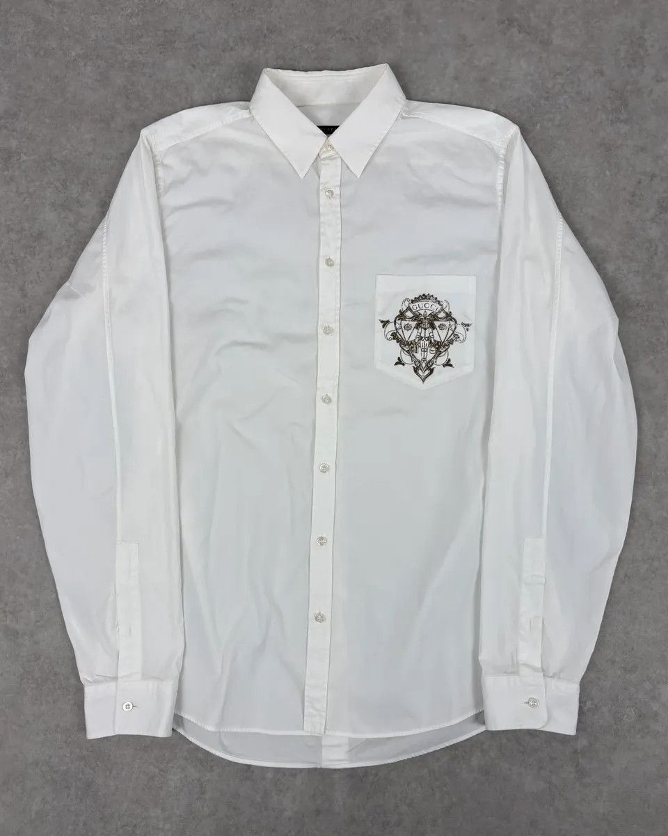 Gucci SS2013 Gucci White Signature Logo Shirt Size US M / EU 48-50 / 2 - 1 Thumbnail