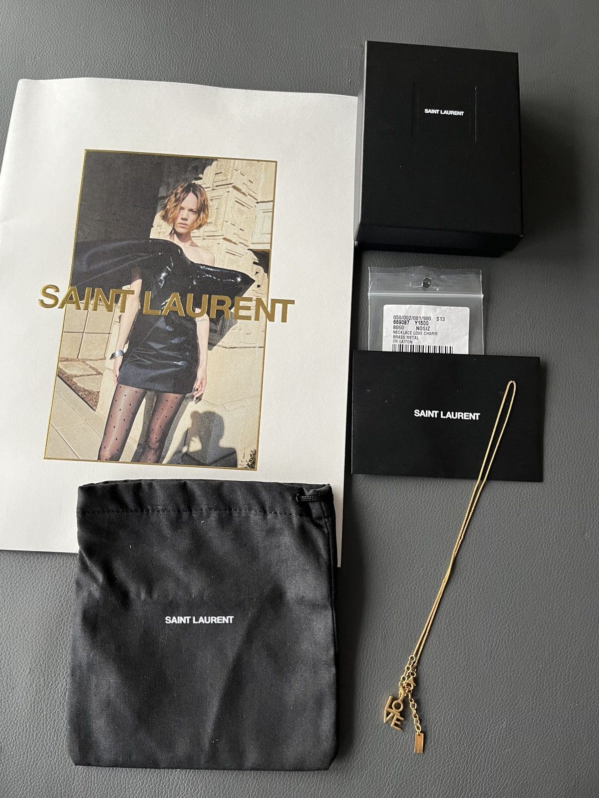 Anthony Vaccarello × Saint Laurent Paris × Yves Saint Laurent Saint Laurent Super Runway Unisex Love Logo Necklace New Size ONE SIZE - 7 Thumbnail