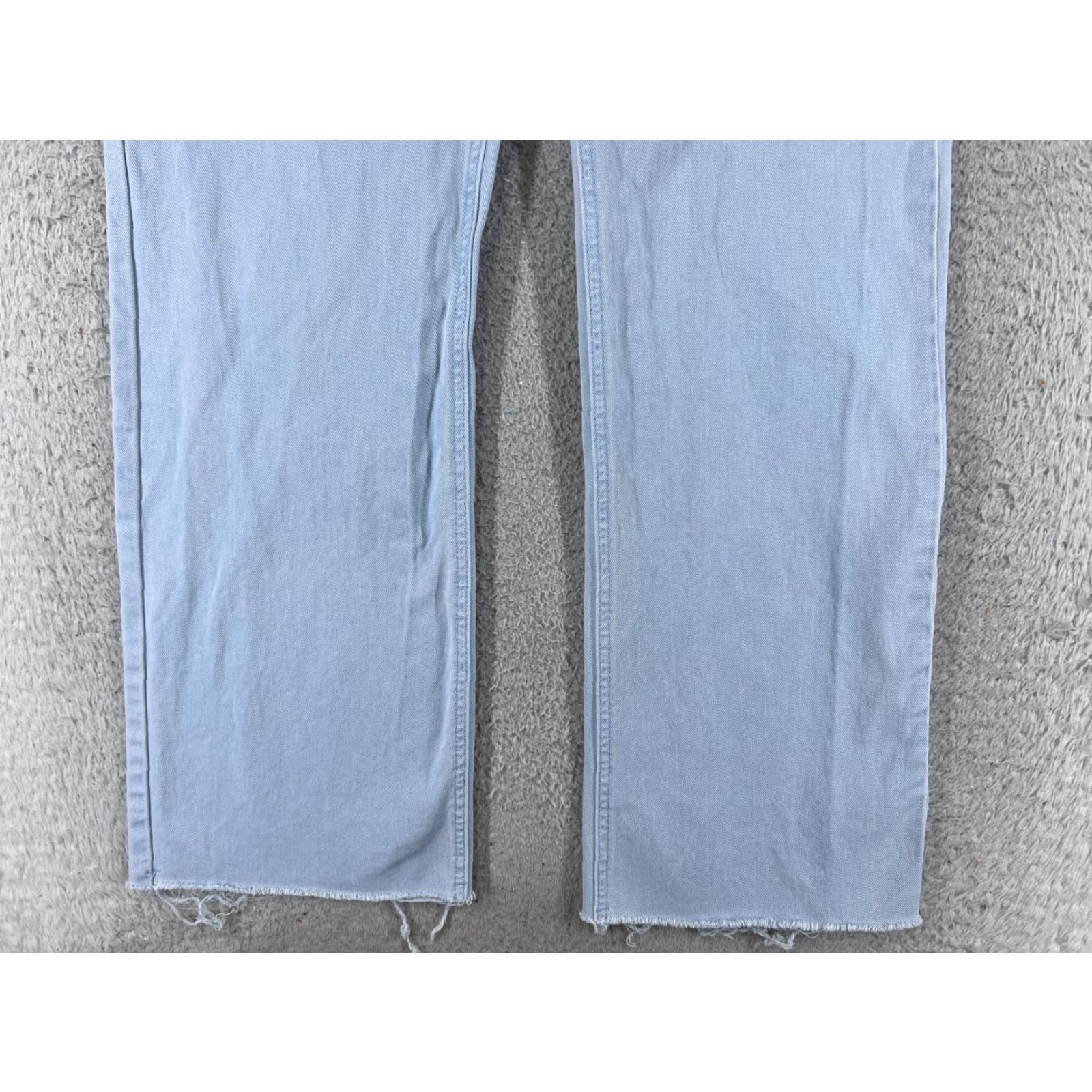 Vintage Project Indigo Jeans Womens 27 Blue Denim Wide-Leg Jeans 100% Cotton High Rise Distressed Pockets 5-Pocket Zip Inseam 30 in USA Vintage No Size 27" / US 4 / IT 40 - 2 Thumbnail