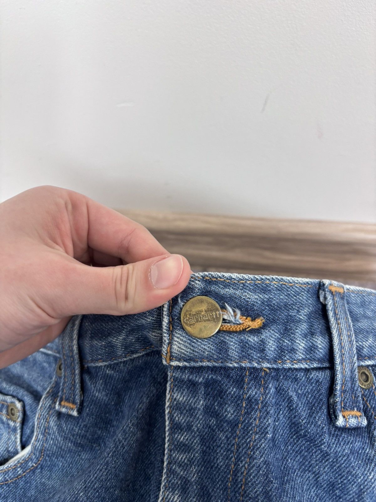 Carhartt Carhartt Men’s Blue Denim Jeans Relaxed Fit Distressed Size US 34 / EU 50 - 15 Thumbnail