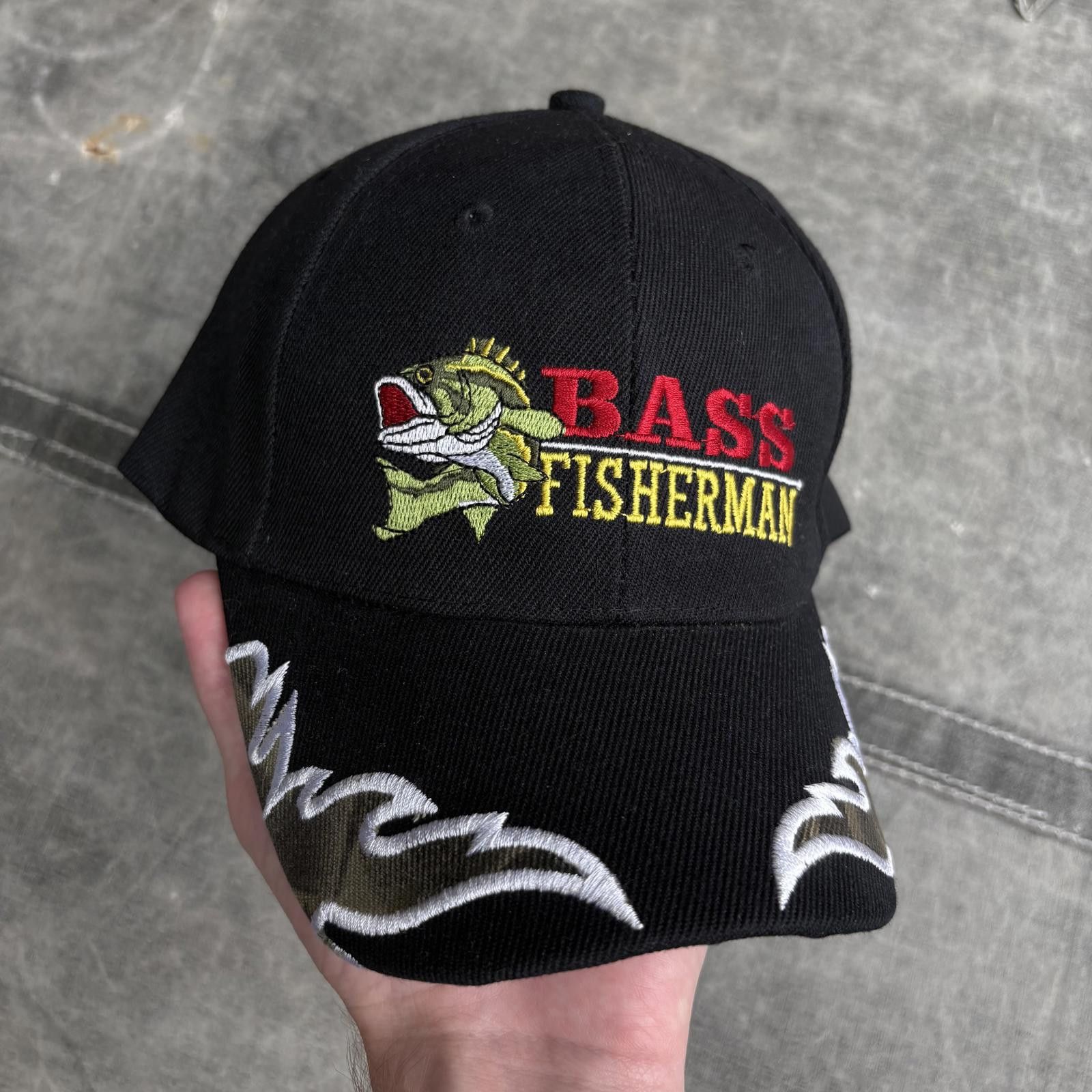 Vintage Vintage Y2K Bass Fisherman Embroidered Flames Grunge Hat Size ONE SIZE - 1 Thumbnail