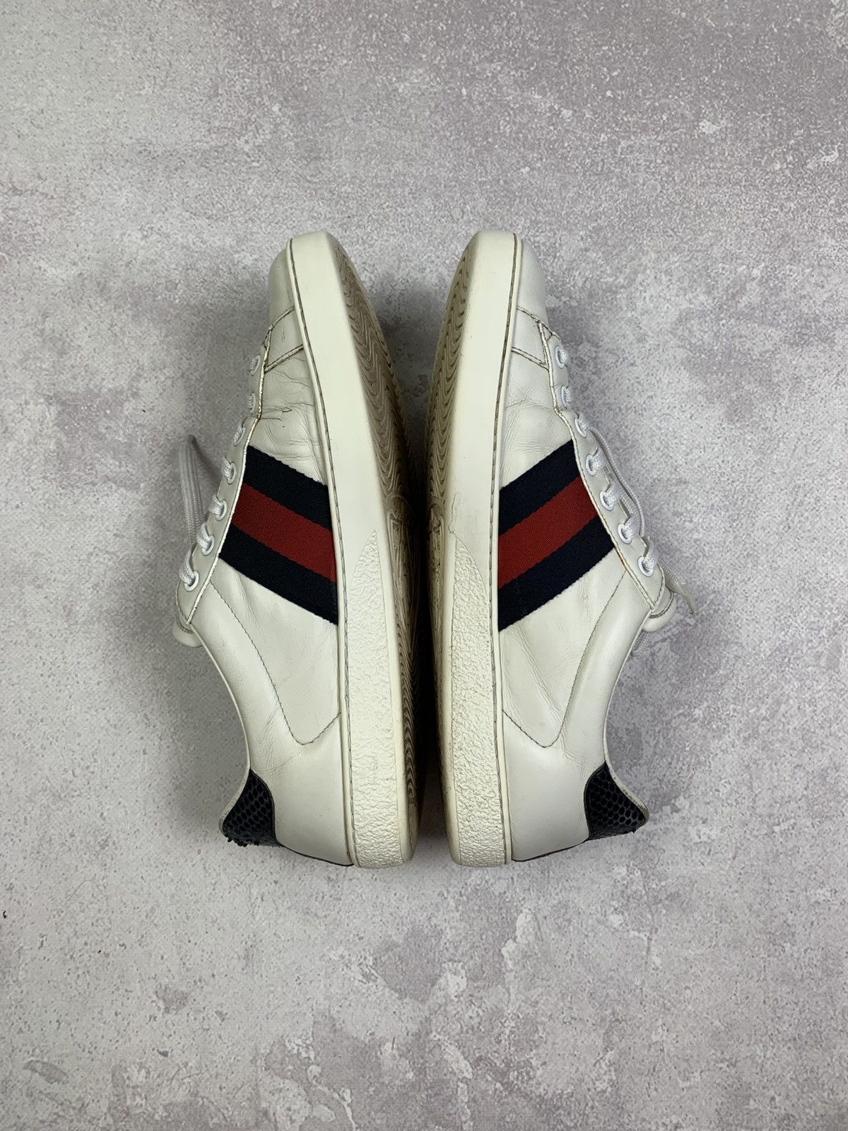 Gucci Gucci Ace White Leather Sneakers with Web Stripe – Size 7 Size US 7.5 / EU 40-41 - 14 Thumbnail