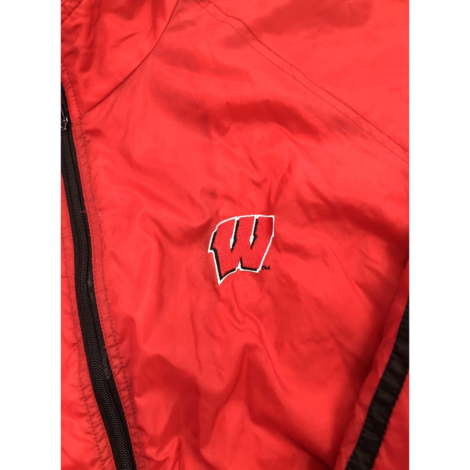 Pro Player VINTAGE Pro-player WISCONSIN BADGERS XL RED LIGHT LINED ZIP JACKET WINDBREAKER Size US XL / EU 56 / 4 - 2 Thumbnail