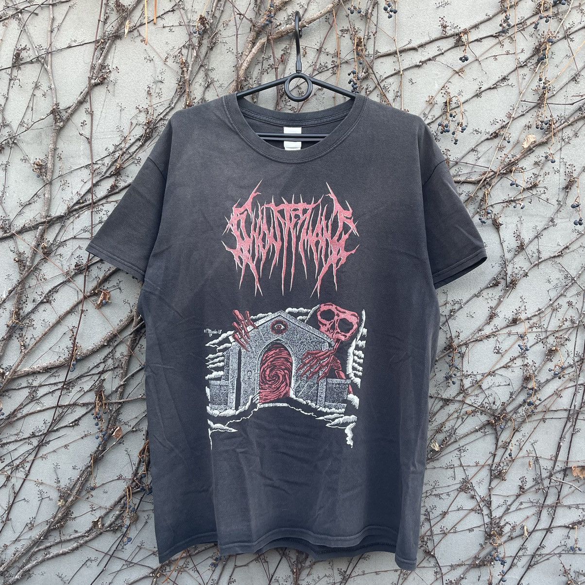 image of Ghostemane x Pouya Uicideboy Merch 2018 Ghostmane Europe Tour Very T-Shirt in Faded Black (Size Lar