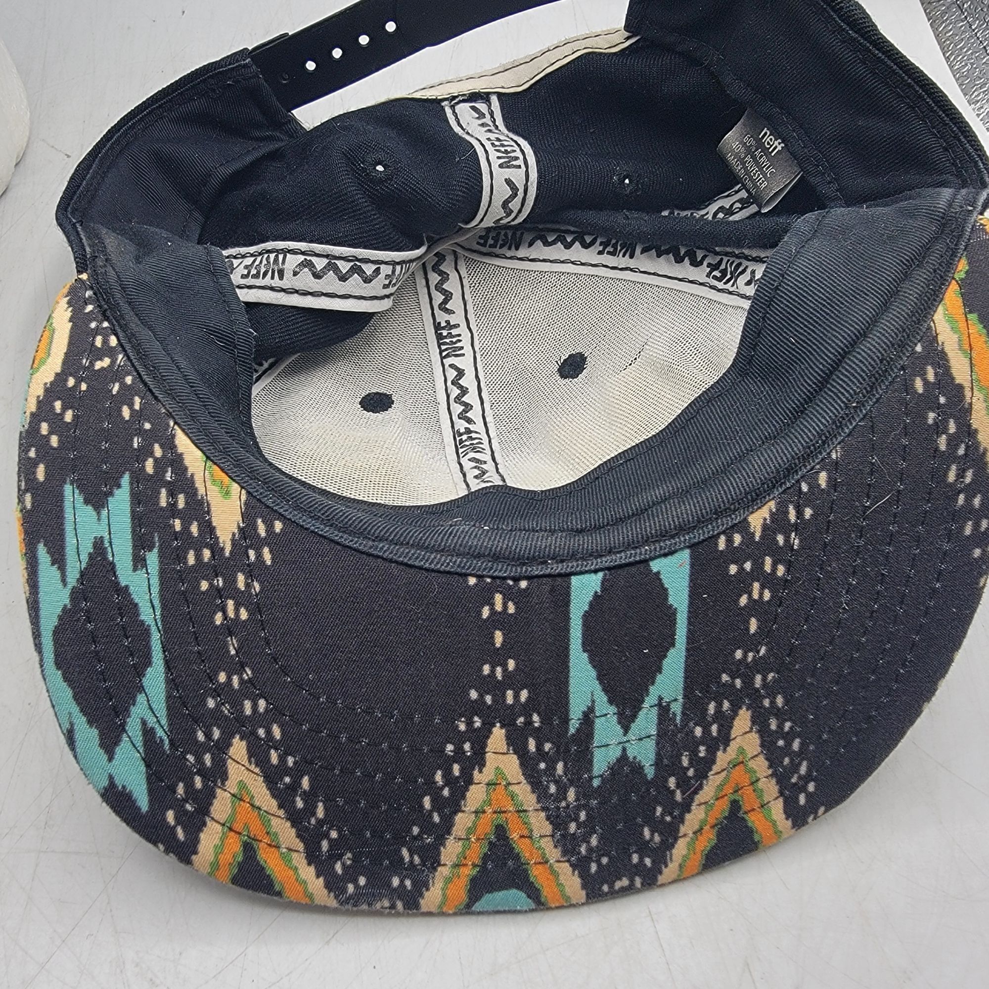 NEFF Neff Adults Multicolor Snapback Cap Tribal Print Brim Casual Size ONE SIZE - 8 Thumbnail