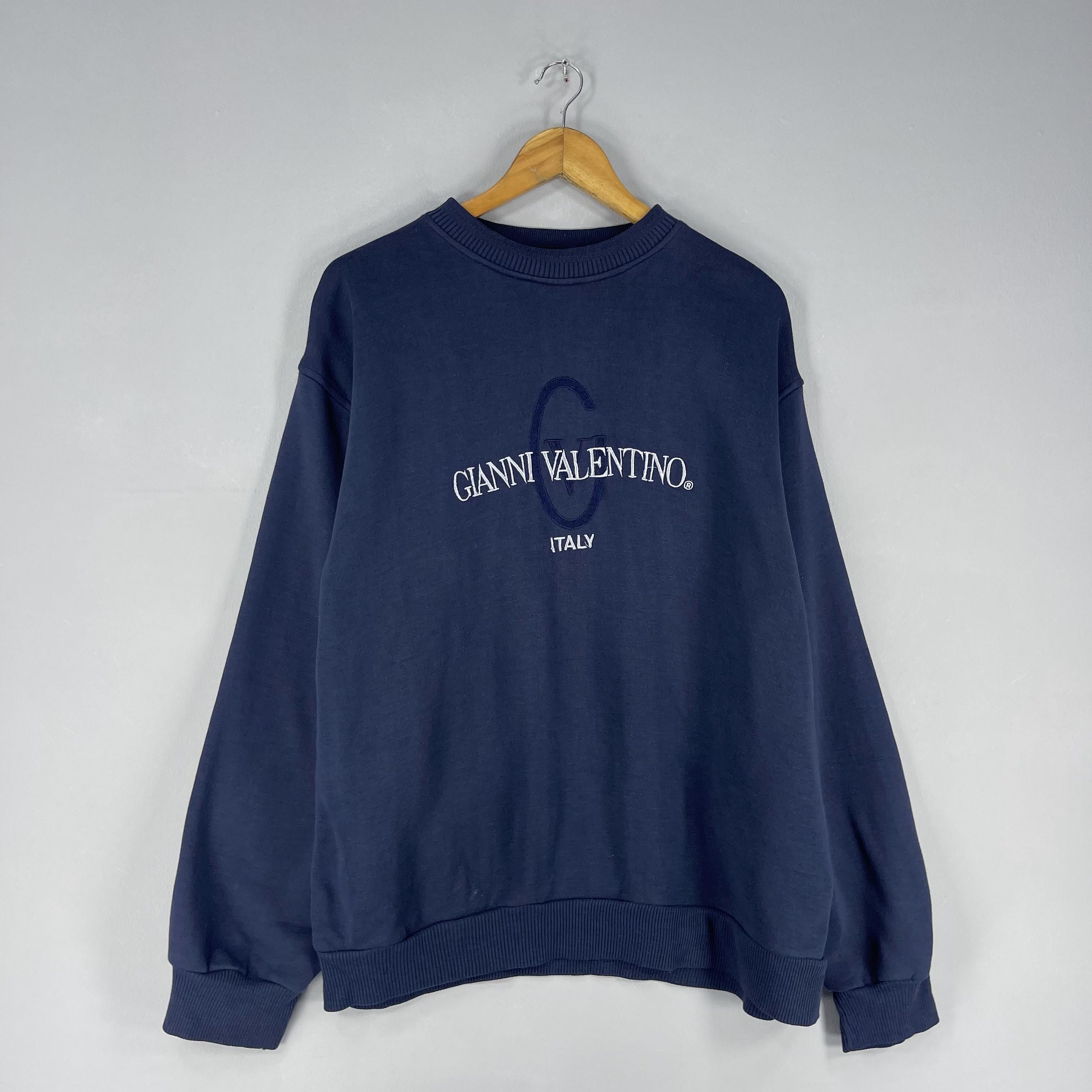 Designer Vintage GIANNI VALETINO Spellout Embroidery Sweatshirt Size US L / EU 52-54 / 3 - 3 Thumbnail