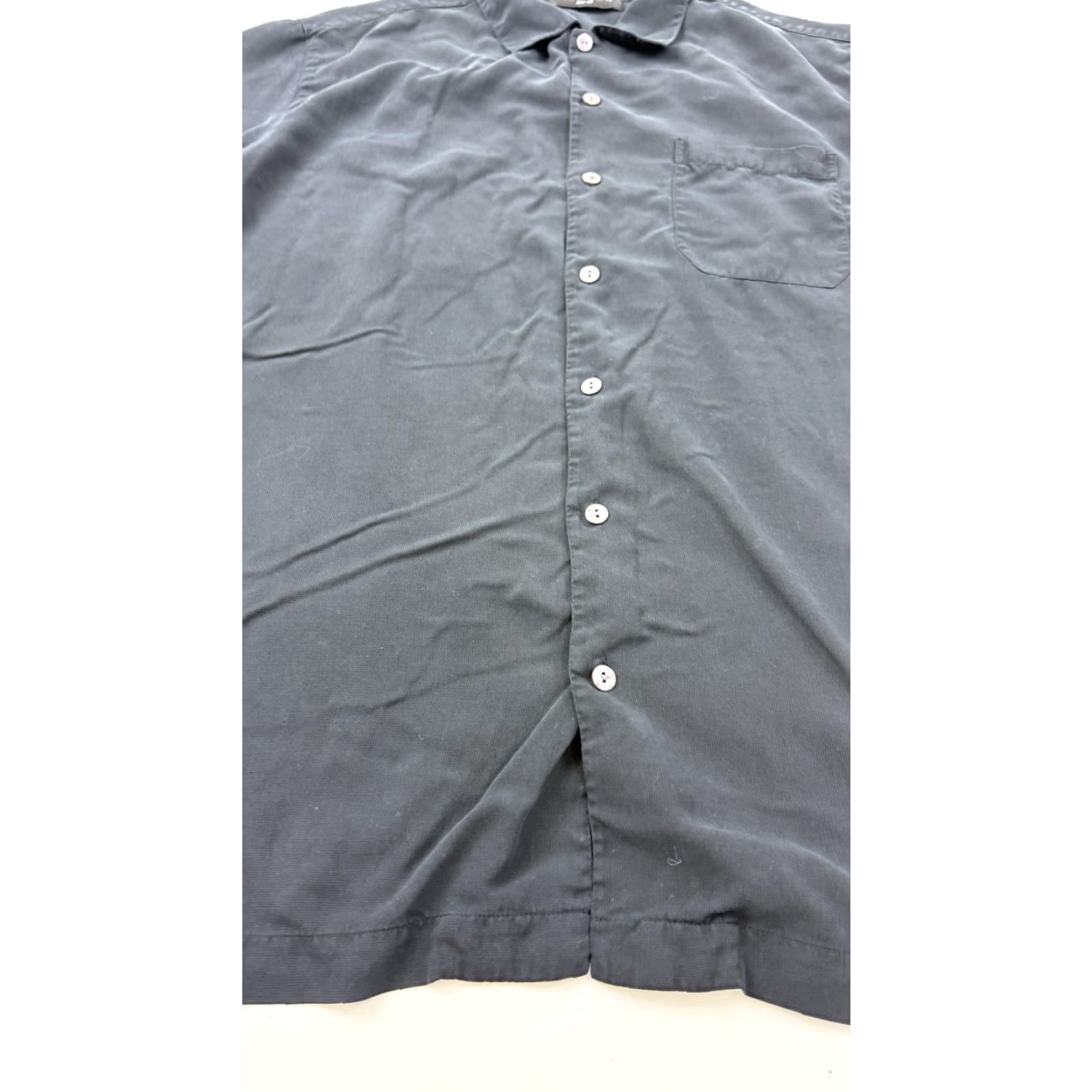 Vintage VINTAGE Brandini Shirt Mens Large Black Pure Silk Short Sleeve Button Front Casual Top Size US L / EU 52-54 / 3 - 2 Thumbnail