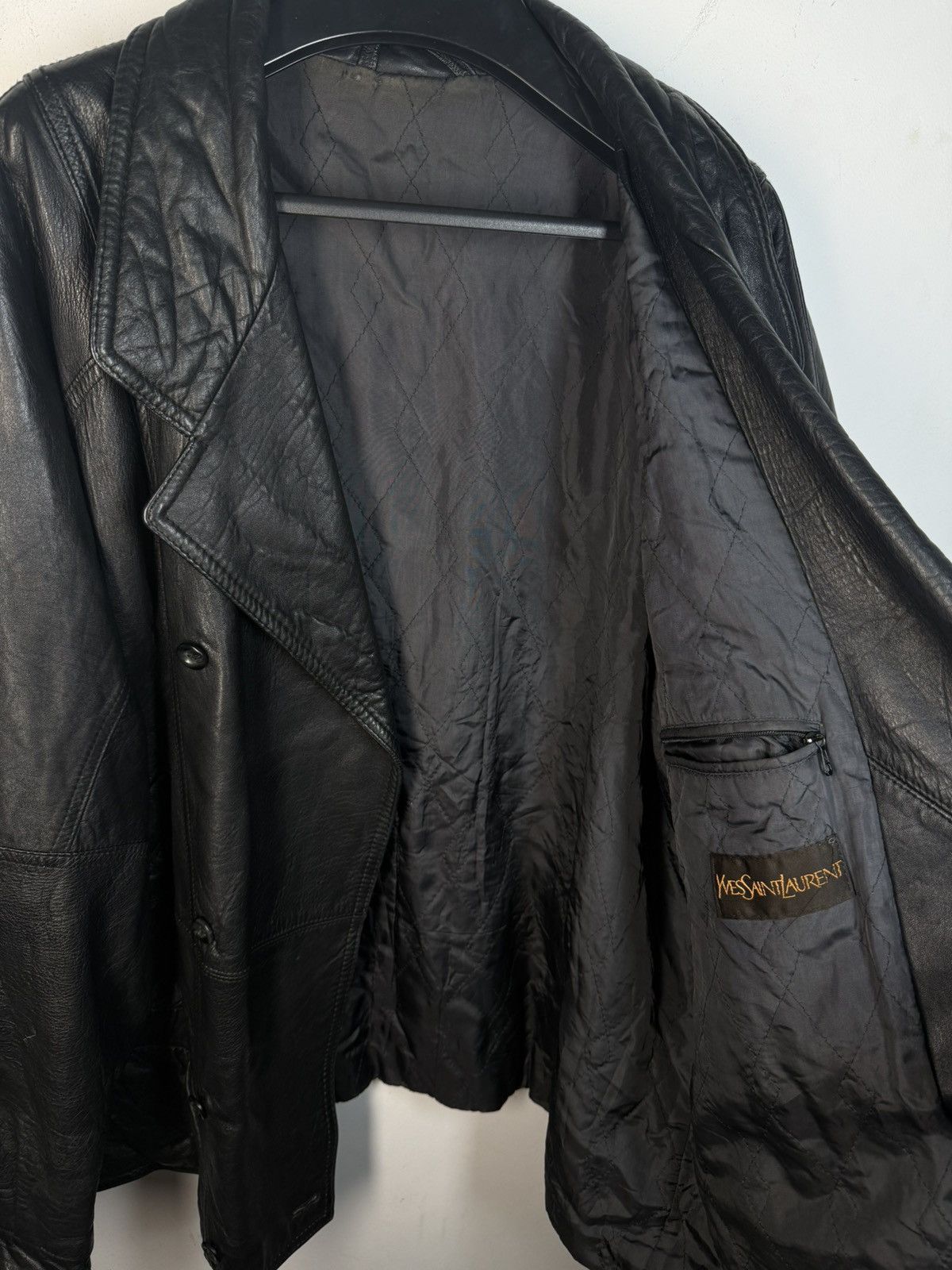 Yves Saint Laurent 90s YSL Leather Jacket Black Soft Vintage Rare Bomber Size US M / EU 48-50 / 2 - 5 Thumbnail