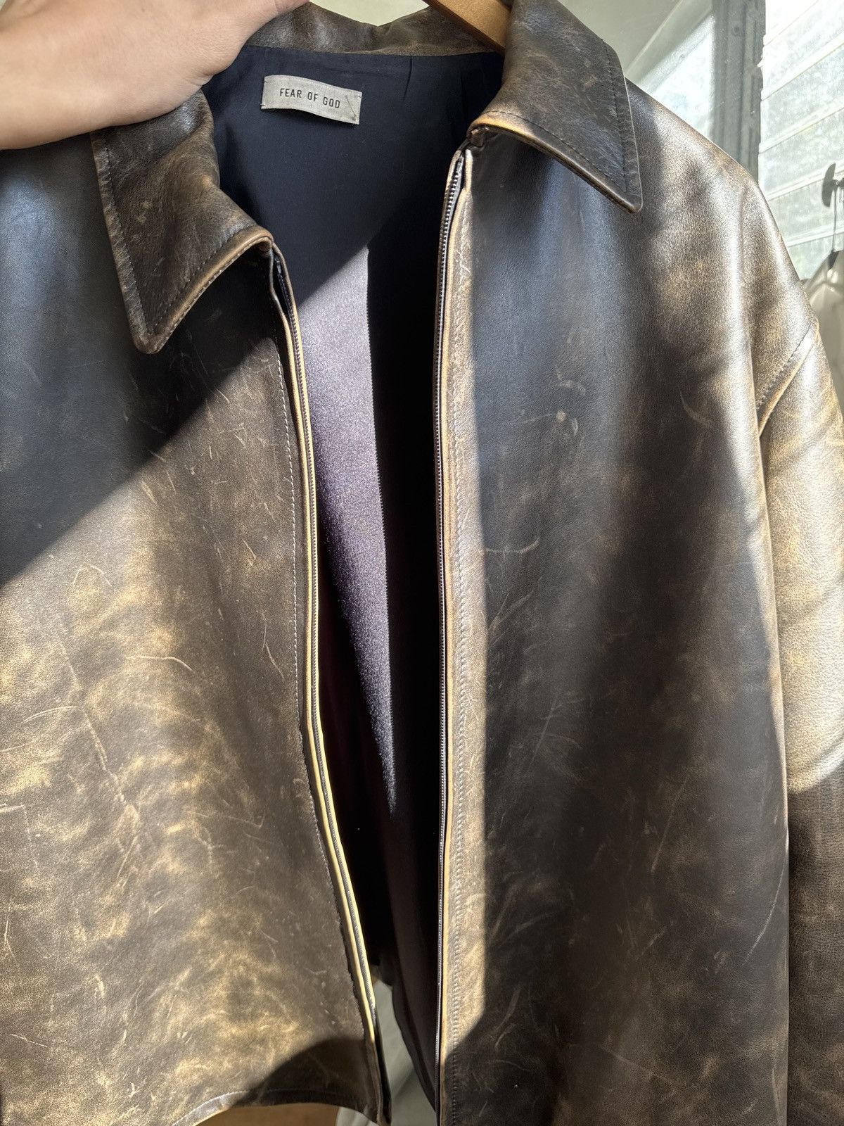 Fear of God Rider Oversized Distressed Leather Jacket Size US M / EU 48-50 / 2 - 13 Thumbnail